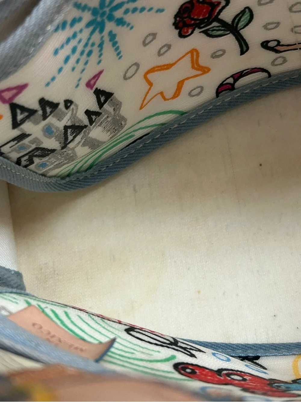 Dooney & Bourke White Disney Sketch Satchel with Multicolor Accents